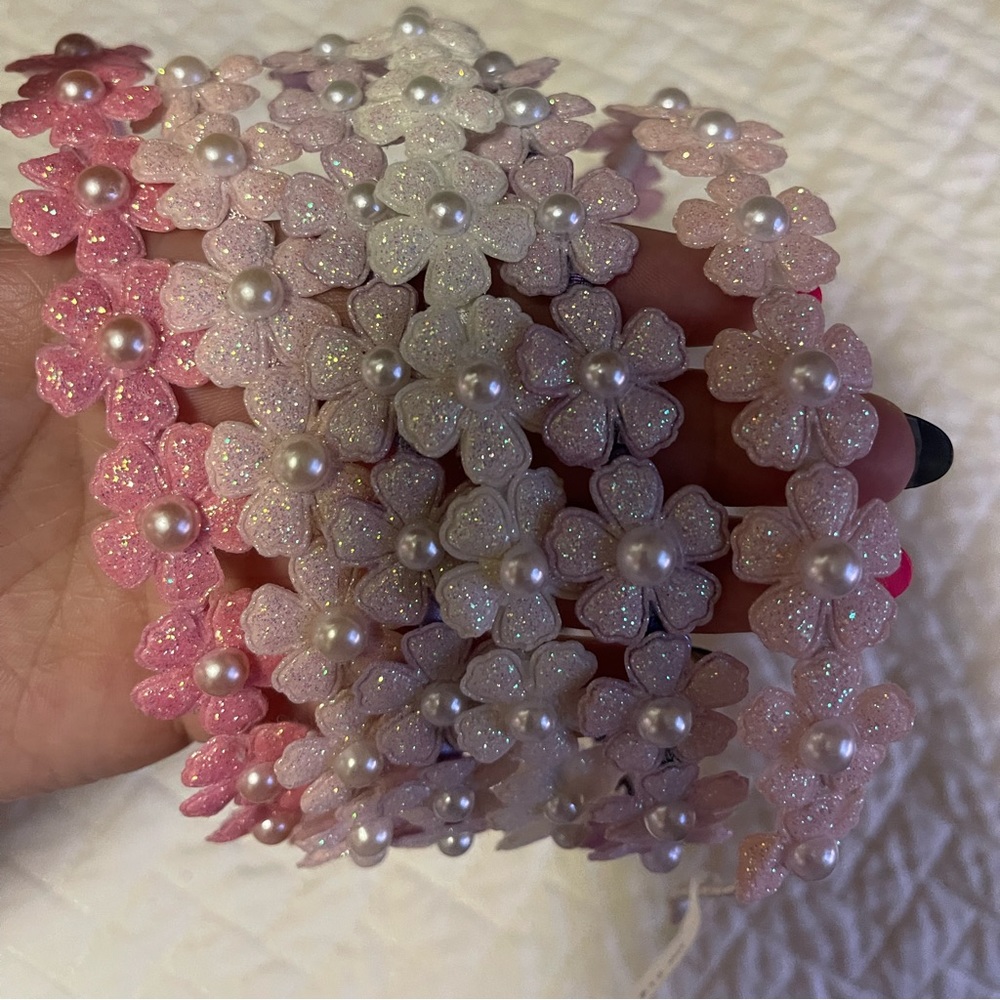 Pearl flower headbands.